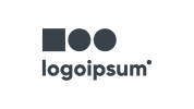 A logo with a black square and two black circles above the word "logoipsum" in bold lowercase letters on a light gray background.